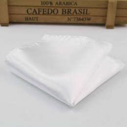 Boys White Satin Pocket Square Handkerchief